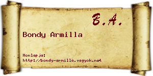 Bondy Armilla névjegykártya